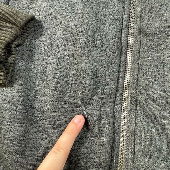 Fox Racing DELUXE Full Zip Hoodie Sherpa Faux Fur Y2K Grunge Men’s Gray - Picture 8 of 10